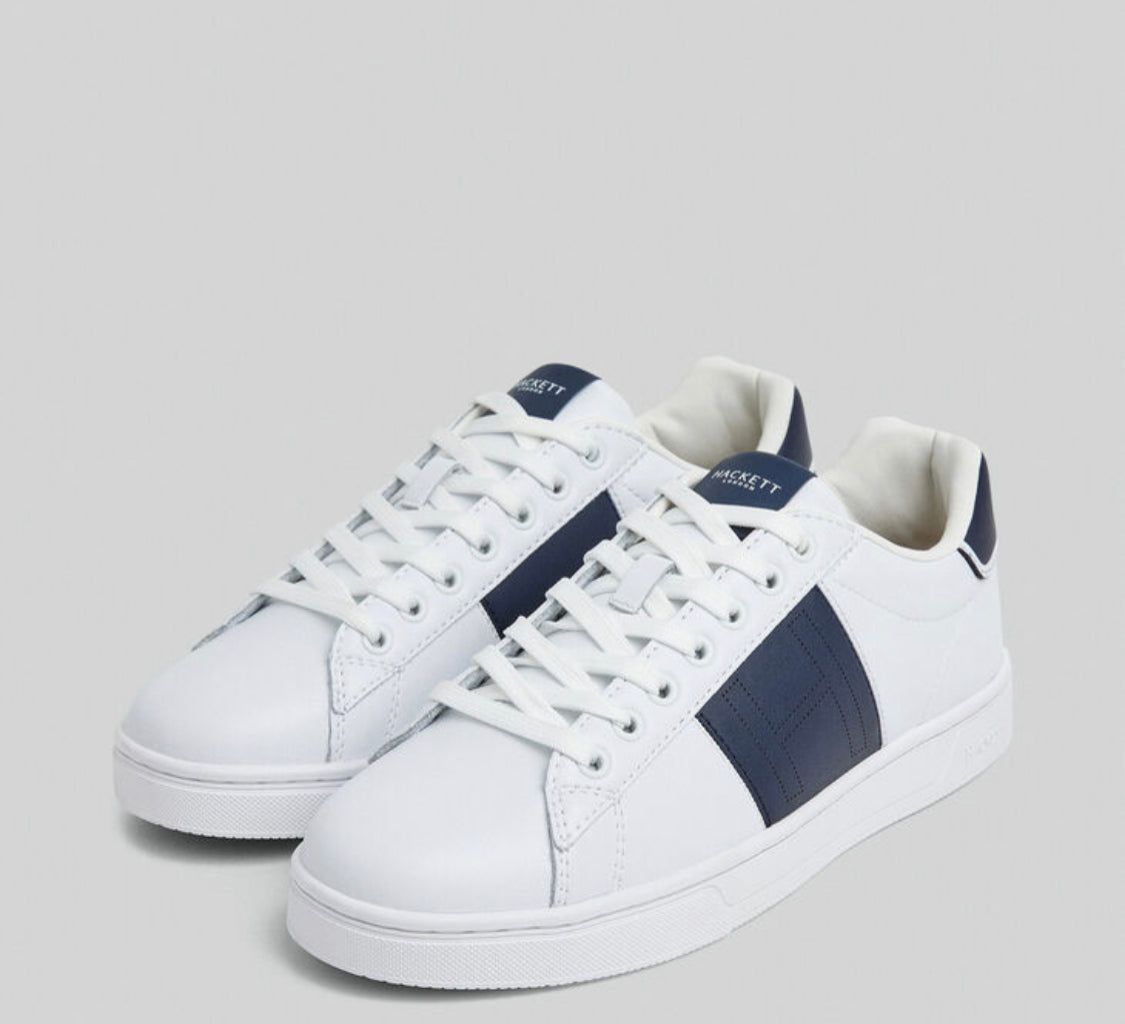 HACKETT HMS21333 MICROPERFORATED LEATHER TRAINERS