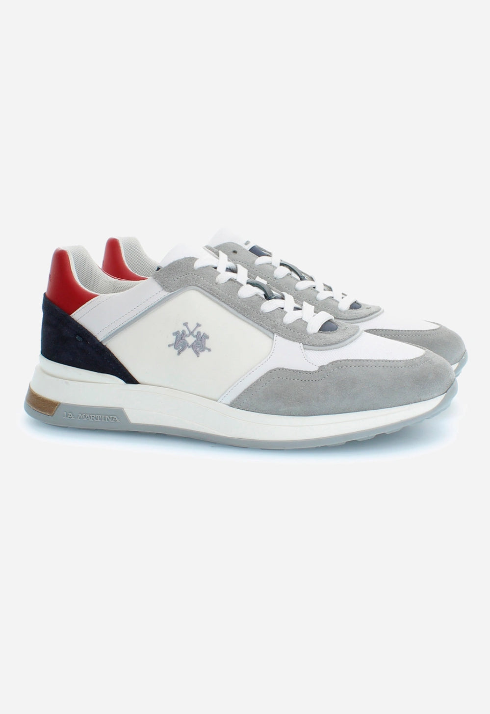 LA MARTINA Men's trainers with raised sole in canvas and suede LFM241.061.4070