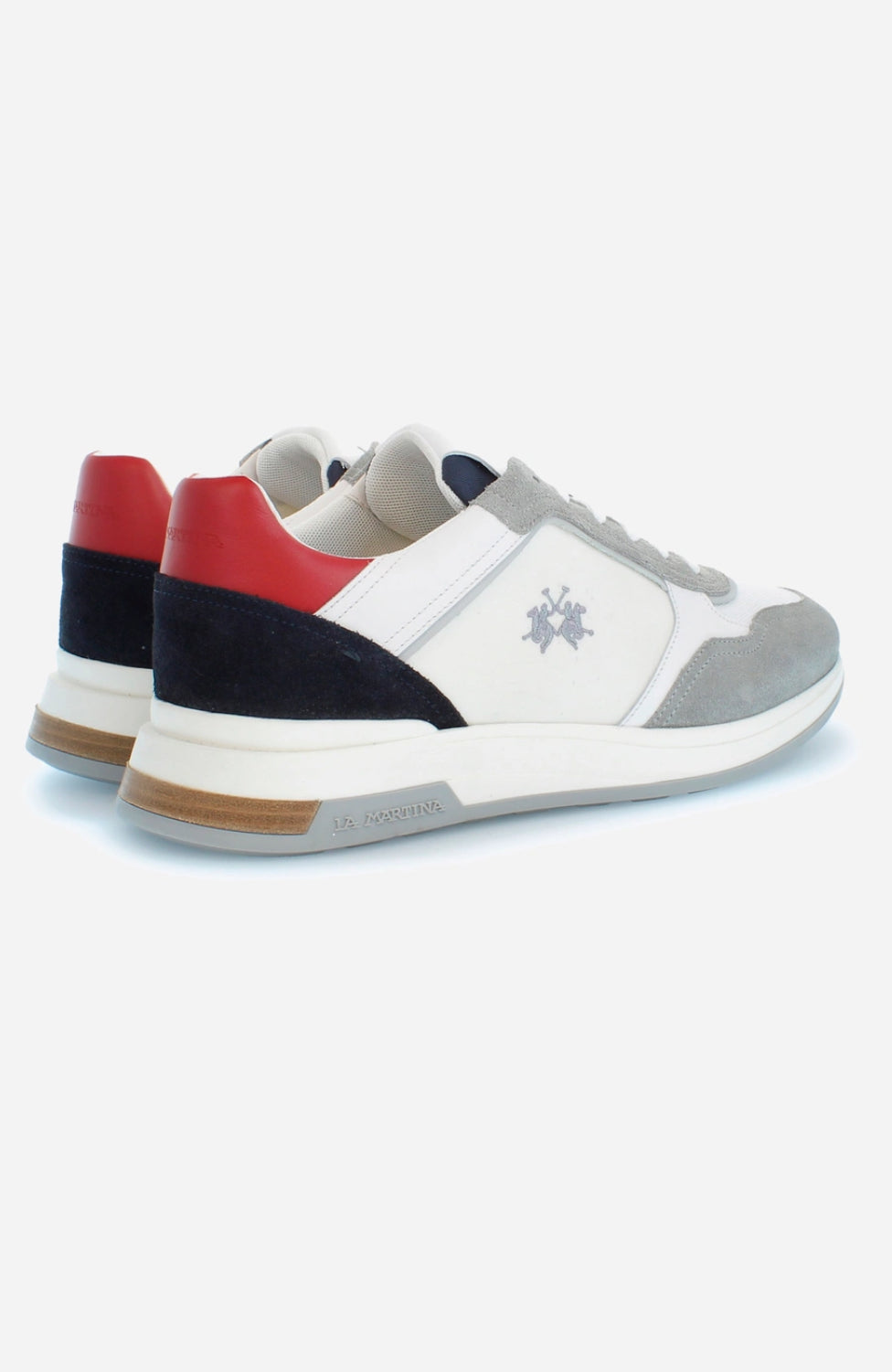 LA MARTINA Men's trainers with raised sole in canvas and suede LFM241.061.4070