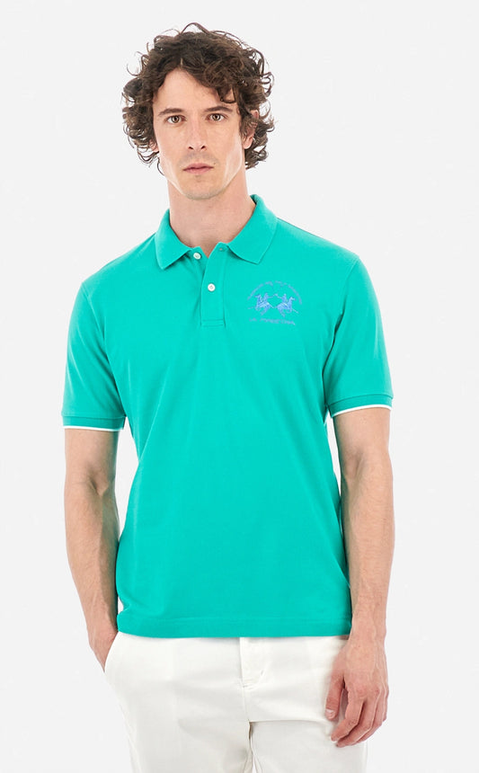 LA MARTINA MAN regular fit stretch cotton polo shirt YMP001