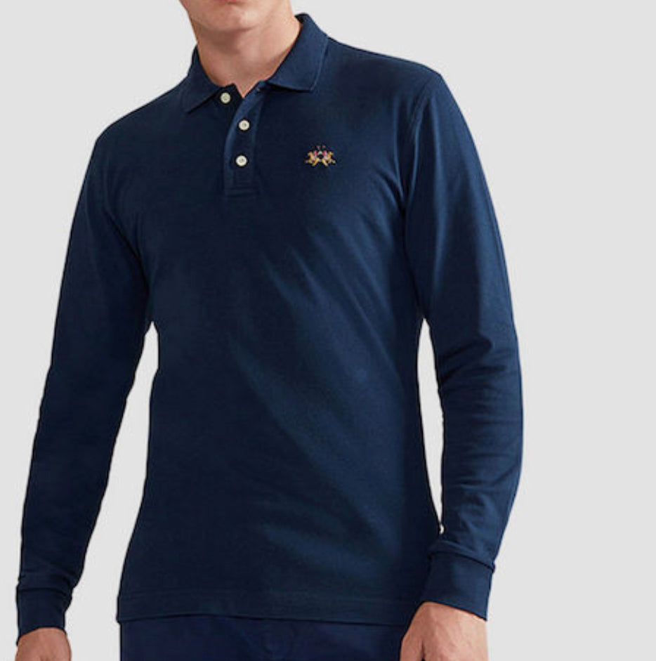 La Martina MAN POLO PIQUET STRETCH LONGSLEEVE CCMP04