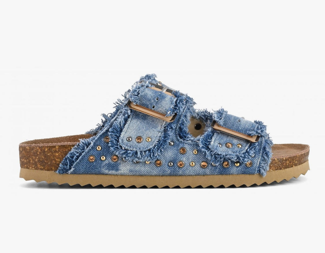 Colors of California Denim sandal with rhinestones HC.BIO406