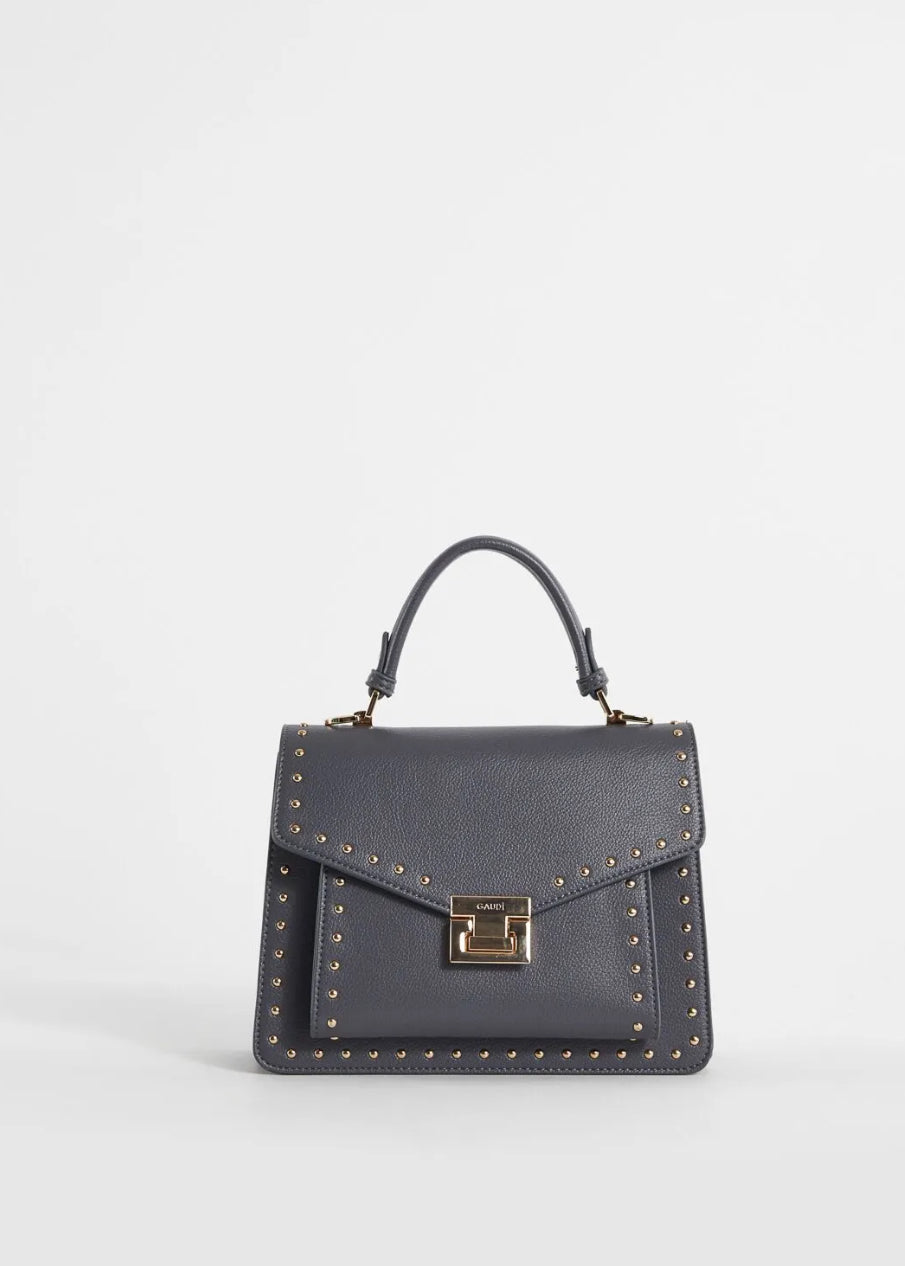 Gaudi grey tophandle bag with studs V4AI-11782