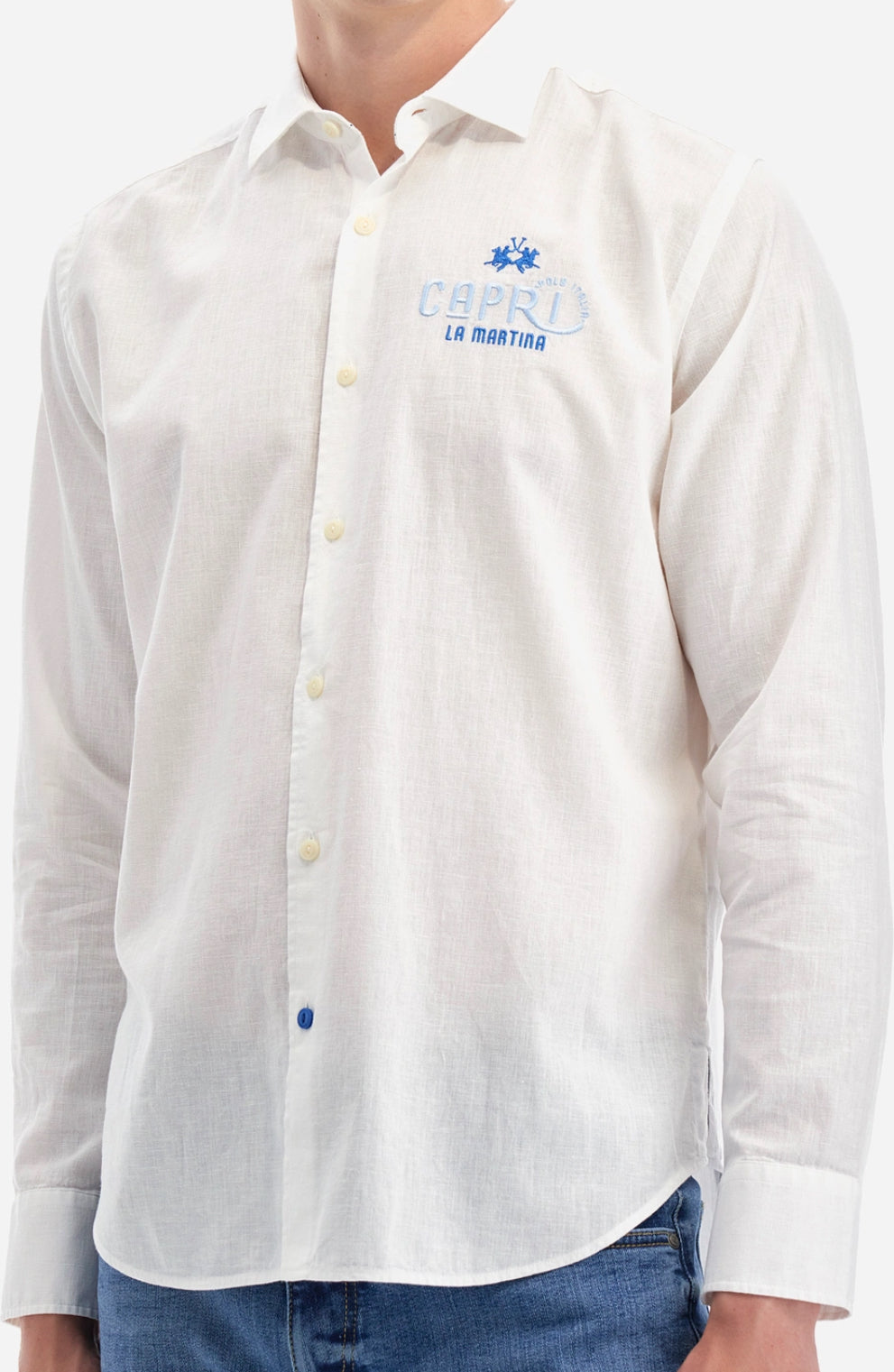 LA MARTINA MAN SHIRT COTTON LINEN YMC312