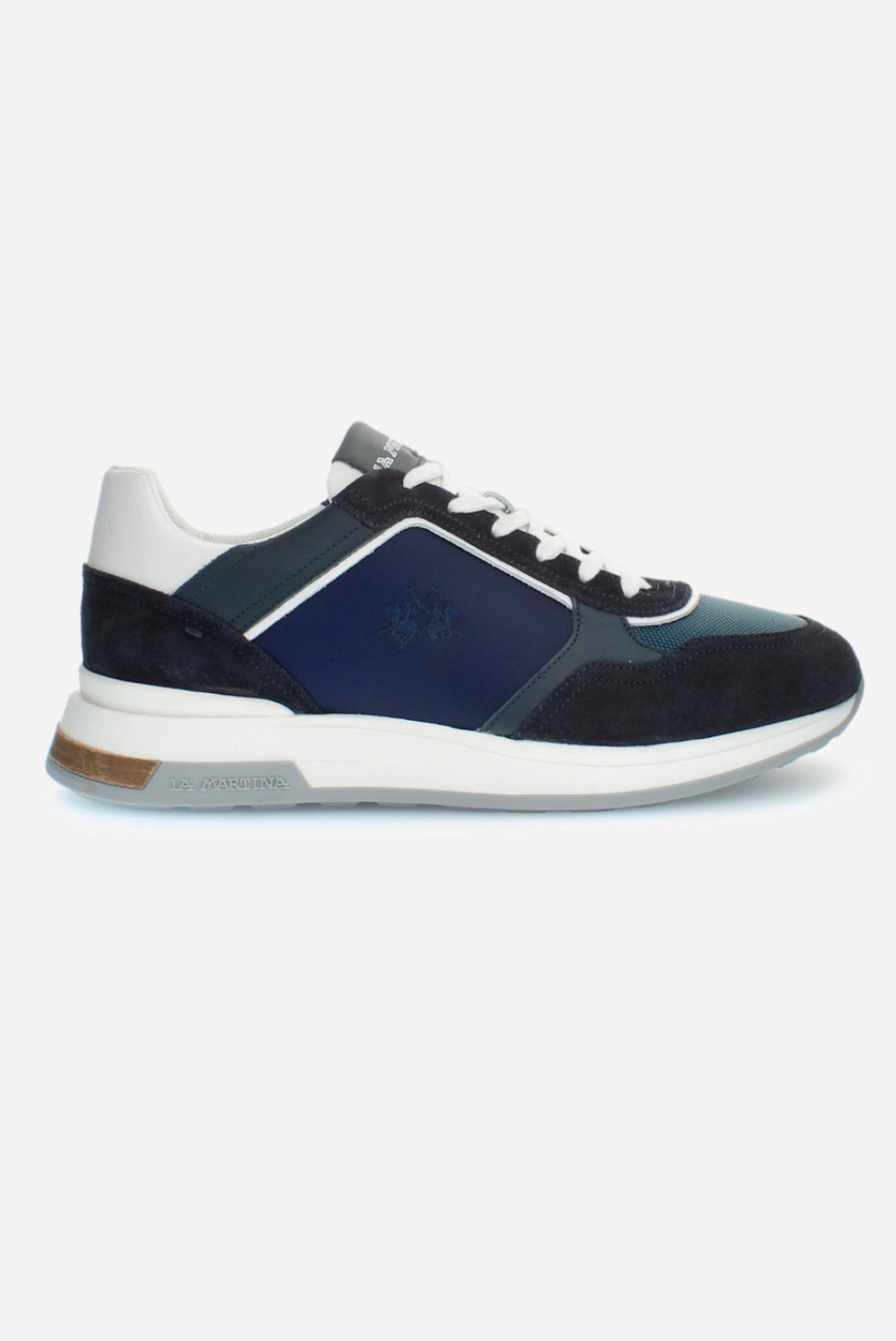 LA MARTINA MAN TRAINERS with raised sole in canvas and suede LFM241.061.4030