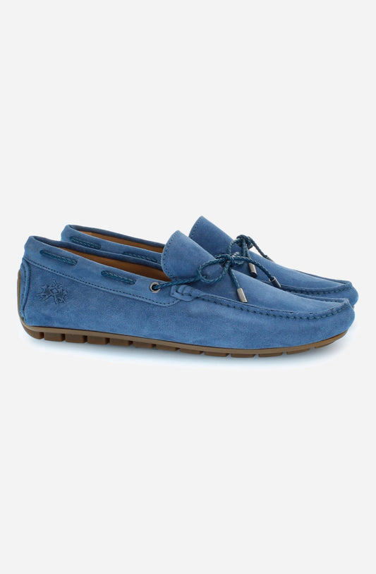 LA MARTINA Men's suede loafers with laces LFM241.092.3230