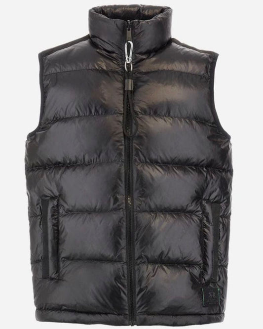 LA MARTINA MAN PADDED VEST SHINY GILET WMO300 BLACK