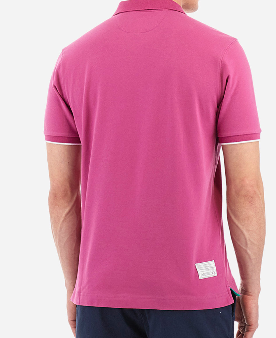 LA MARTINA MAN POLO SHIRT YMP001 PURPLE WINE COLOUR