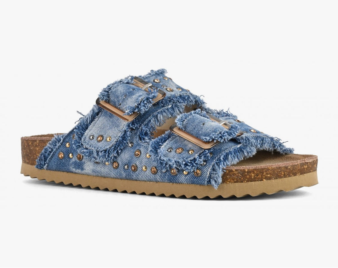 Colors of California Denim sandal with rhinestones HC.BIO406