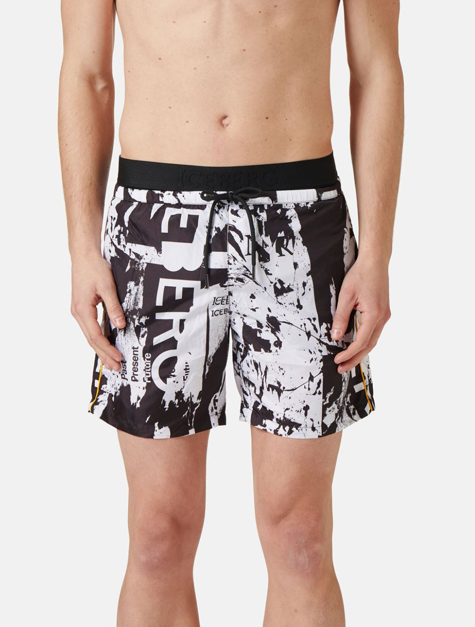 ICEBERG SWIM TRUNKS WITH ALLOVER  LOGO ICE4MBM06