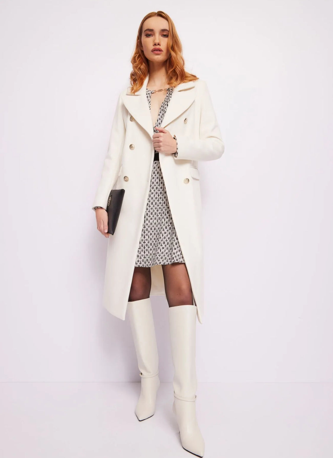 GAUDI White doublebreasted coat 421FD35015