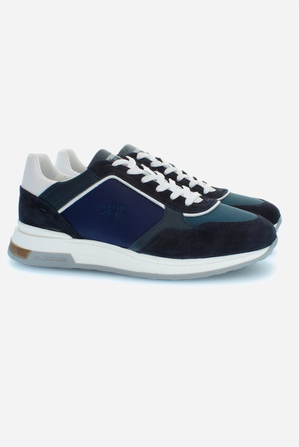 LA MARTINA MAN TRAINERS with raised sole in canvas and suede LFM241.061.4030