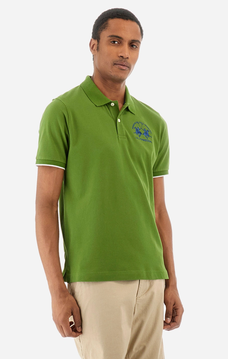 LA MARTINA regular fit stretch cotton polo shirt YMP001