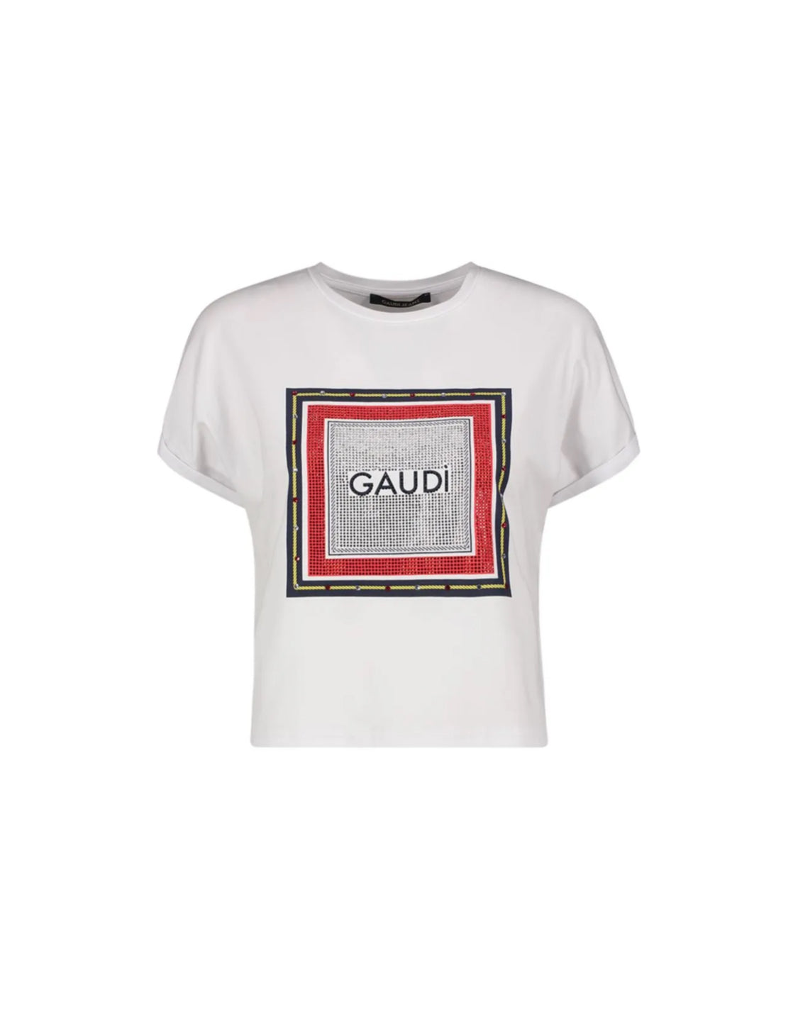 GAUDI T-SHIRT PRINT AND RHINESTONES 411BD64026