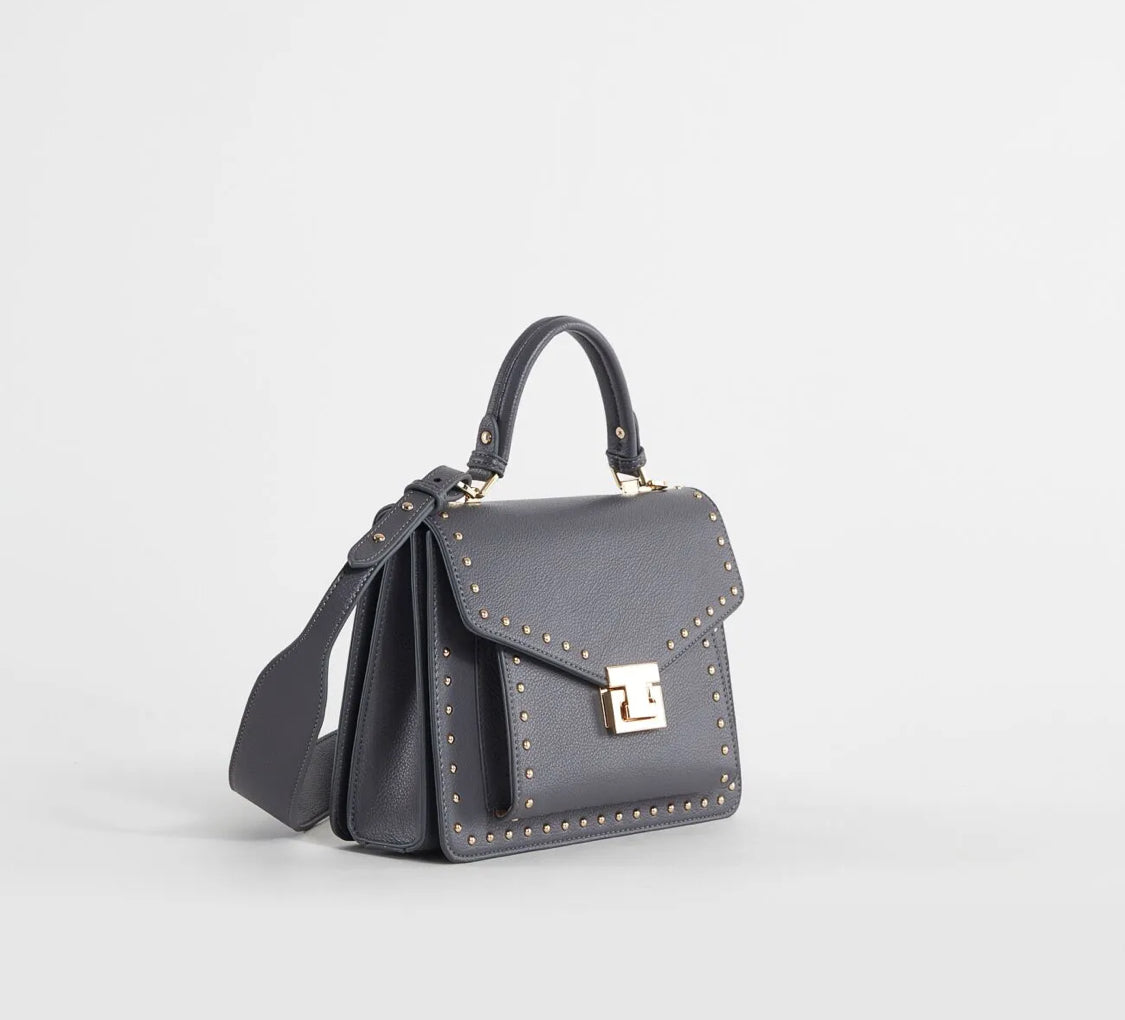 Gaudi grey tophandle bag with studs V4AI-11782