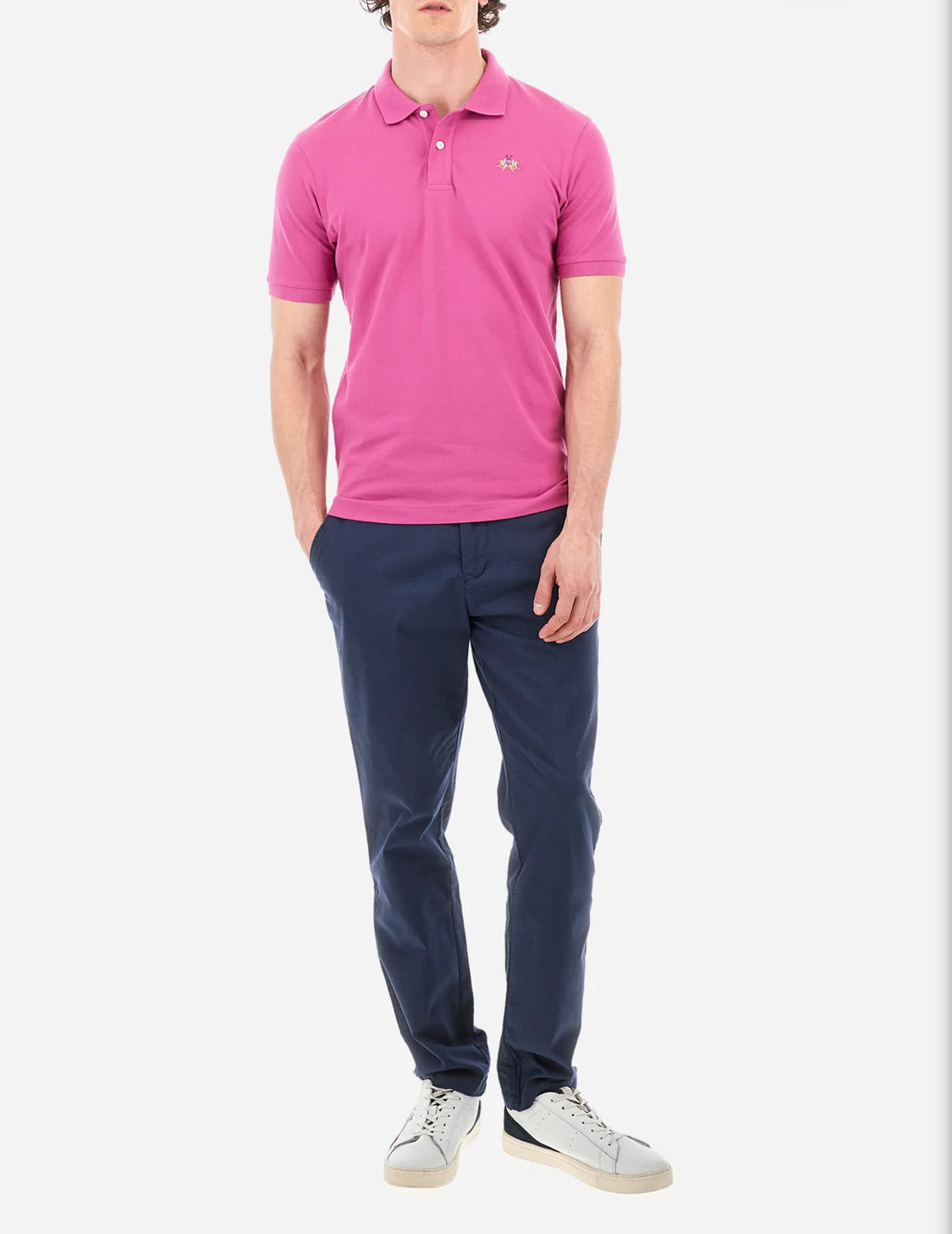 LA MARTINA MAN SLIM FIT POLO SHIRT in stretch cotton YMP002