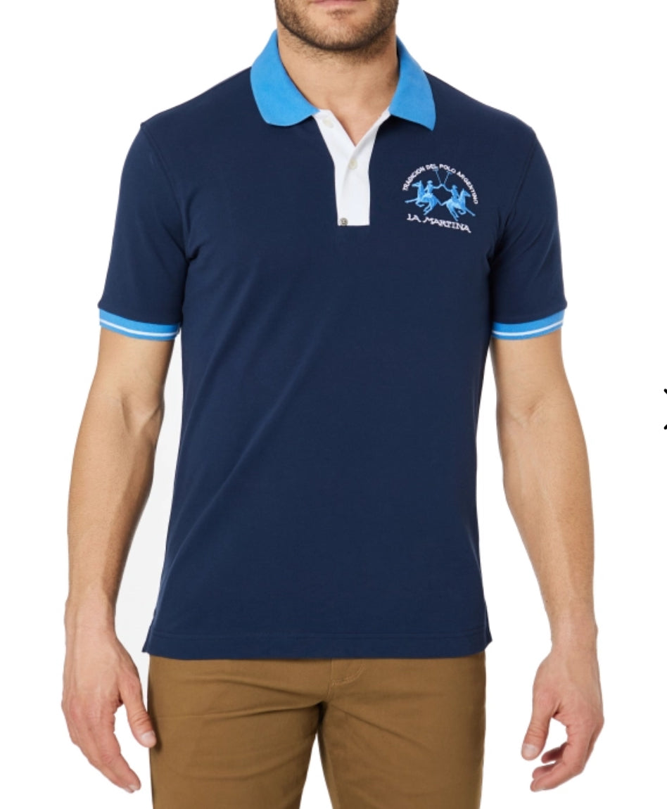 LA MARTINA MAN POLO SHIRT IN ELASTICATED COTTON YMP005