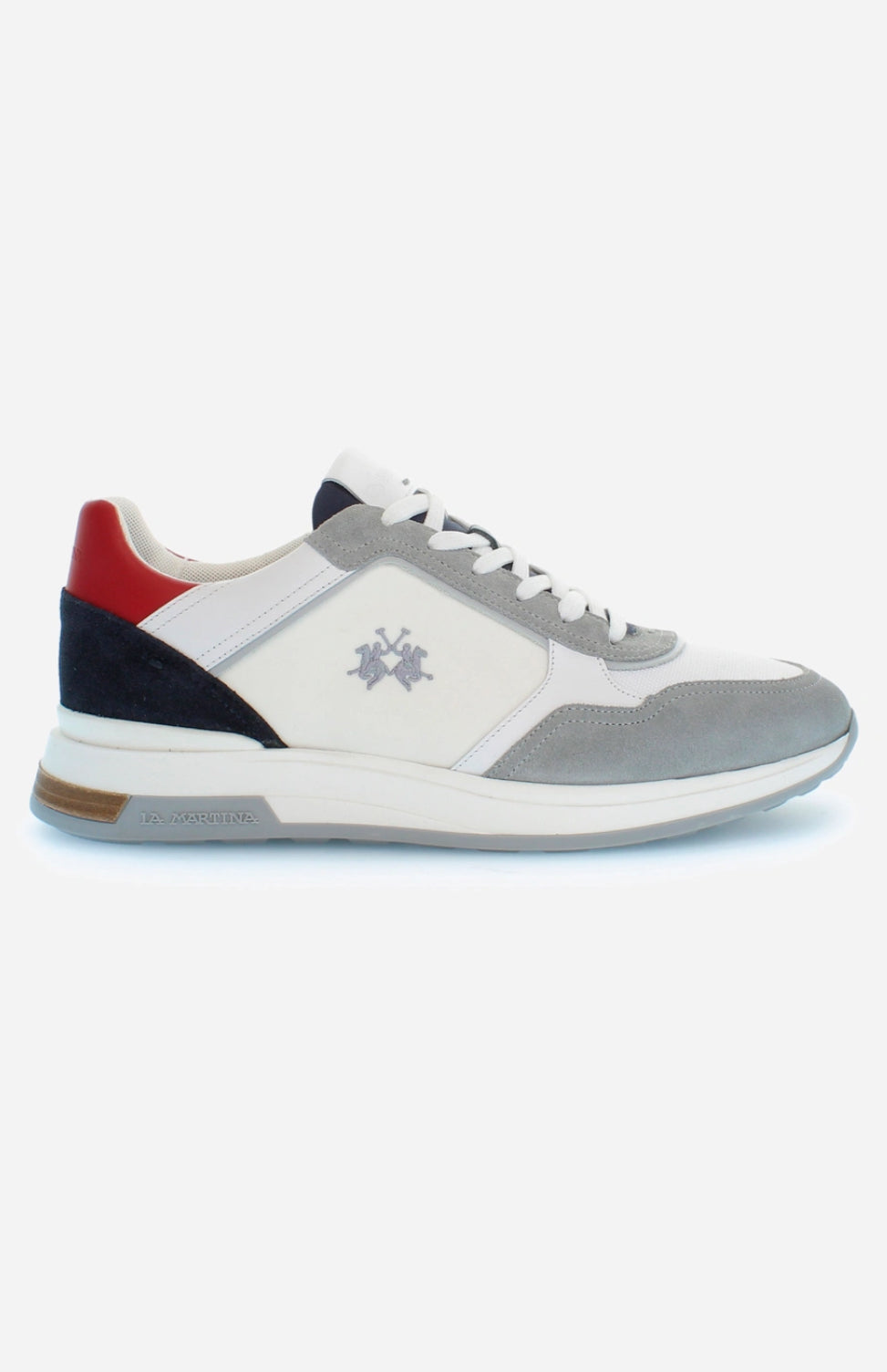 LA MARTINA Men's trainers with raised sole in canvas and suede LFM241.061.4070