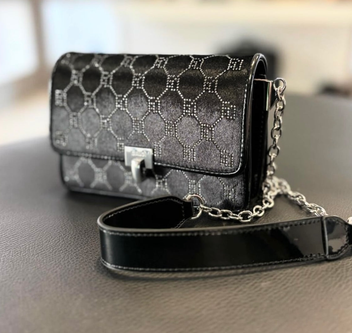 GAUDI BLACK VELVET crossbody bag V4A