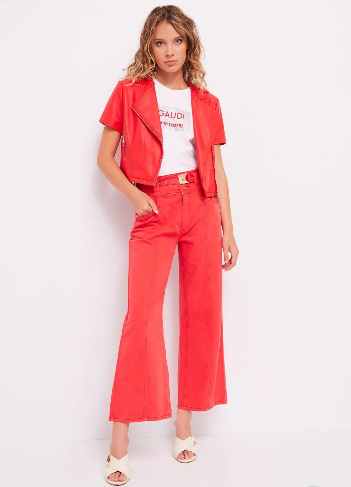 GAUDI CROPPED WIDE-LEG TROUSERS 411BD25026