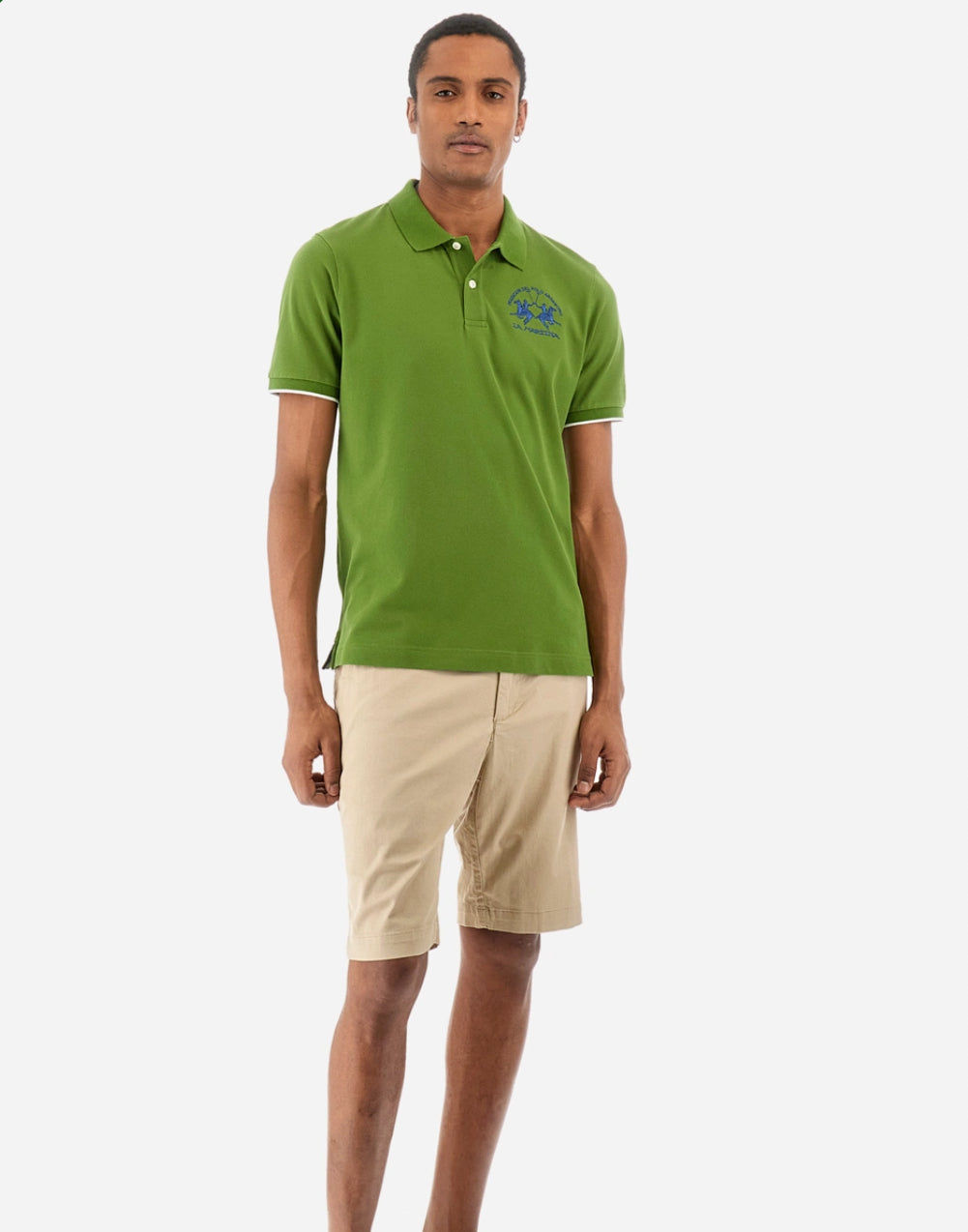 LA MARTINA regular fit stretch cotton polo shirt YMP001