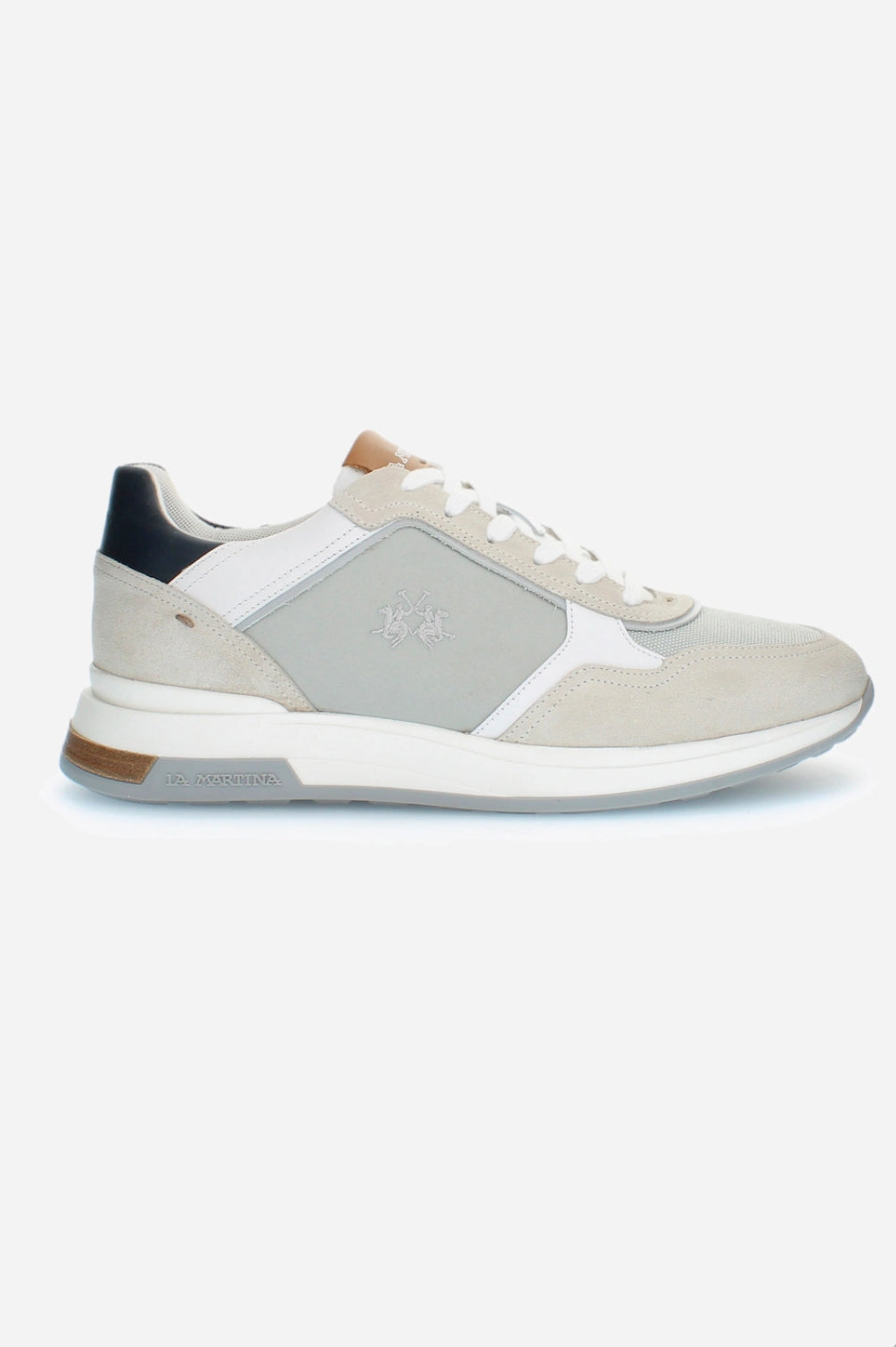 LA MARTINA Men's trainers with raised sole in canvas and suede LFM241.061.4050