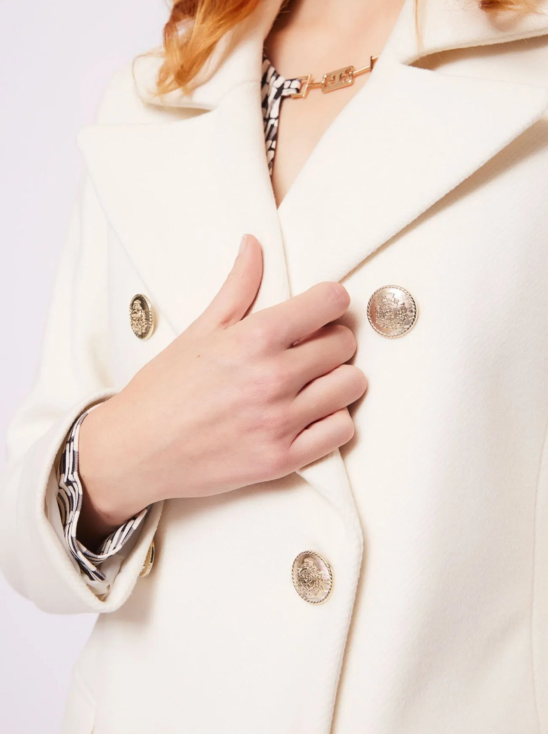 GAUDI White doublebreasted coat 421FD35015