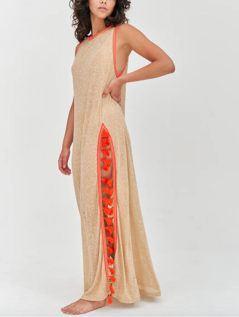 PITUSA KAFTAN BEACHWEAR TASSEL SLIT DRESS