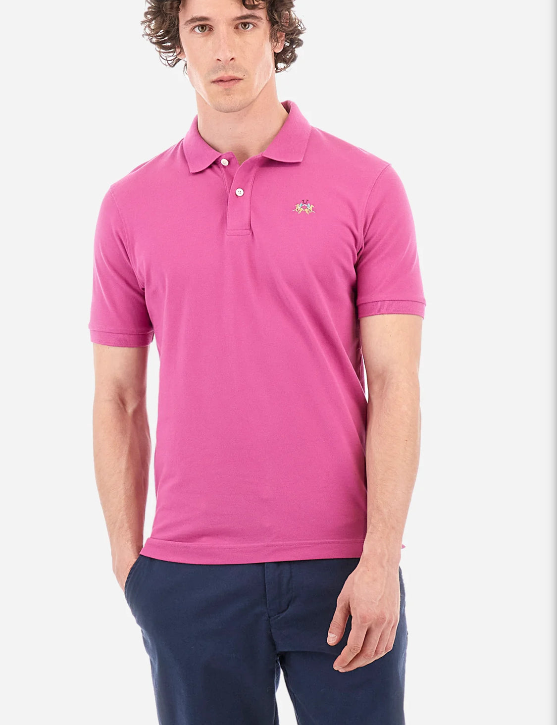 LA MARTINA MAN SLIM FIT POLO SHIRT in stretch cotton YMP002