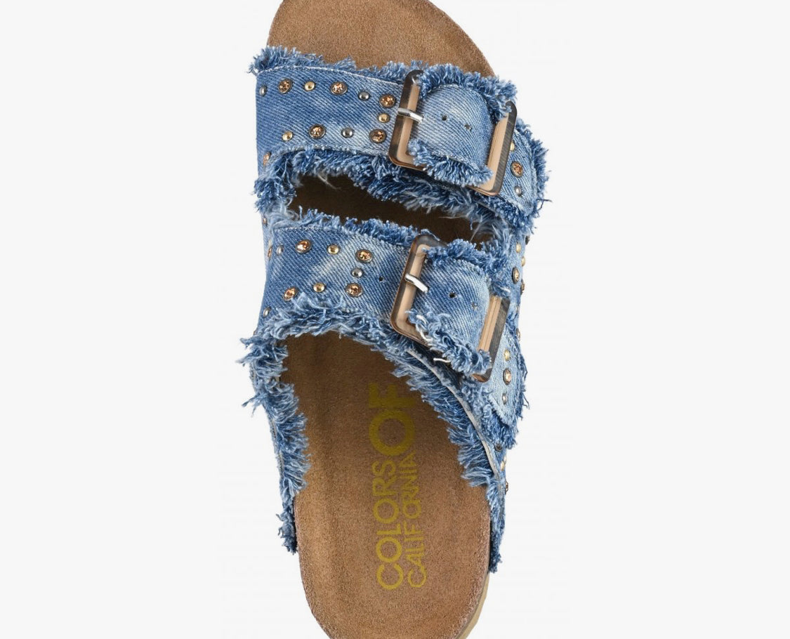 Colors of California Denim sandal with rhinestones HC.BIO406