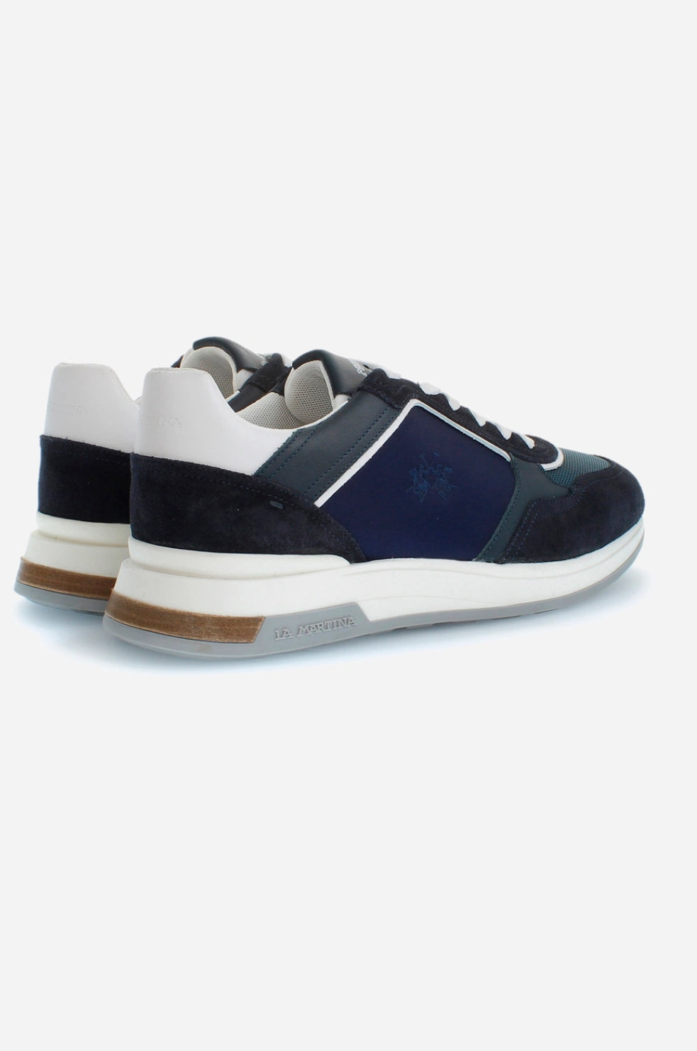 LA MARTINA MAN TRAINERS with raised sole in canvas and suede LFM241.061.4030