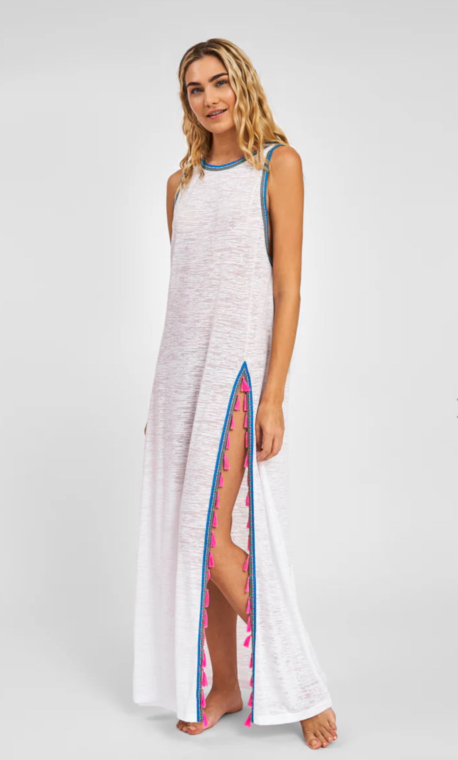 PITUSA KAFTAN BEACHWEAR TASSEL SLIT DRESS