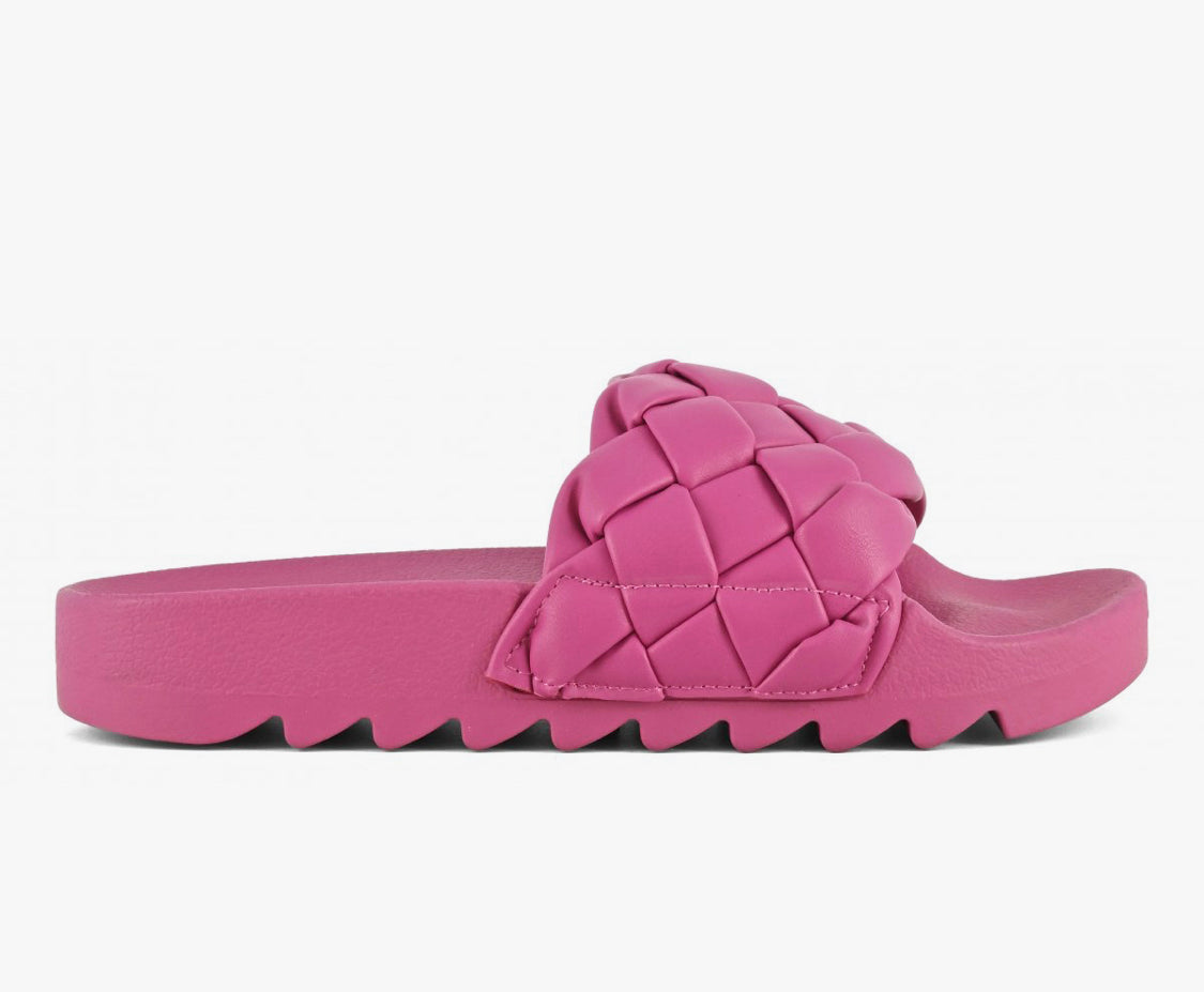 Colors of California Woven Upper slides Fuchsia YH