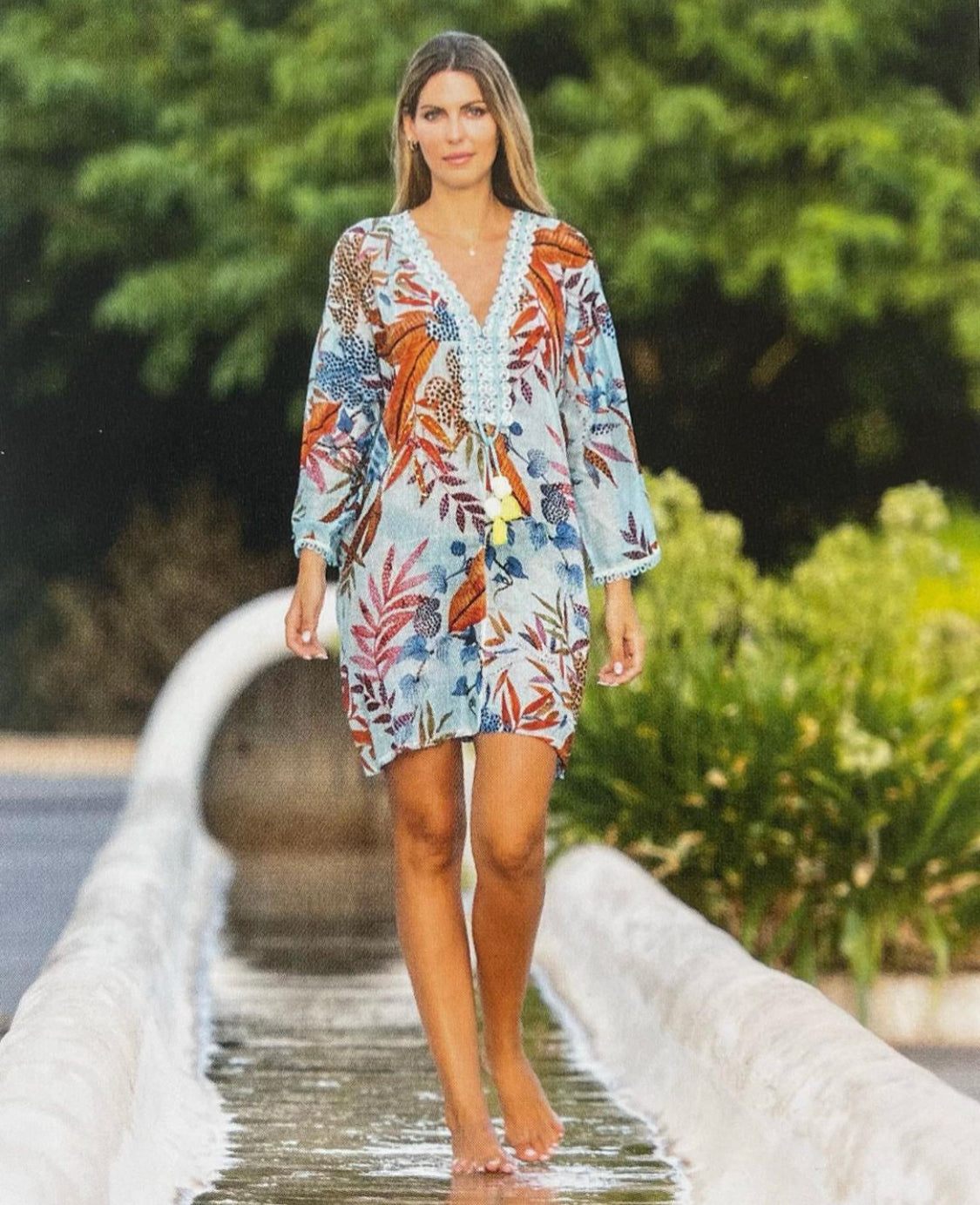 Isla Bonita Short Summer Kaftan Dress 29013