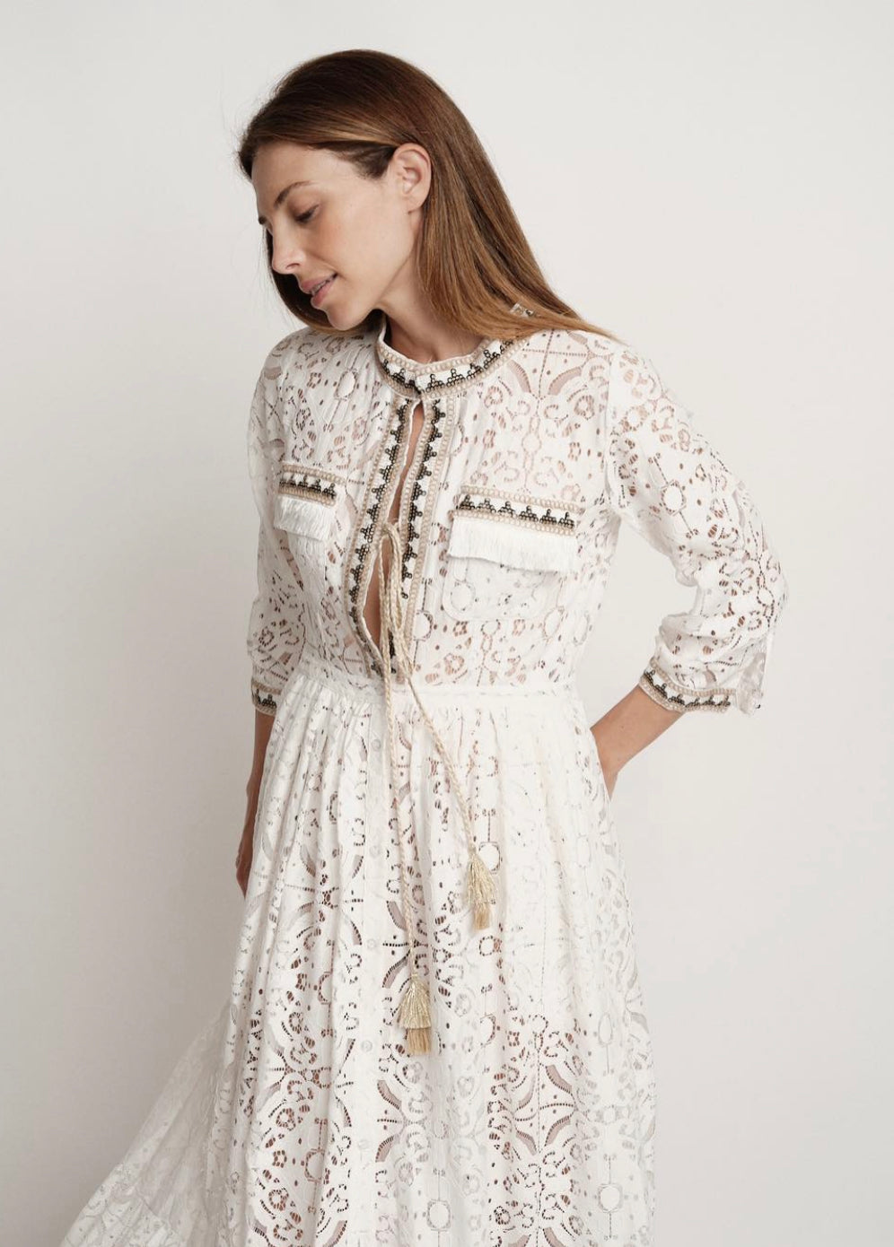 Pho Firenze White Lace Dress