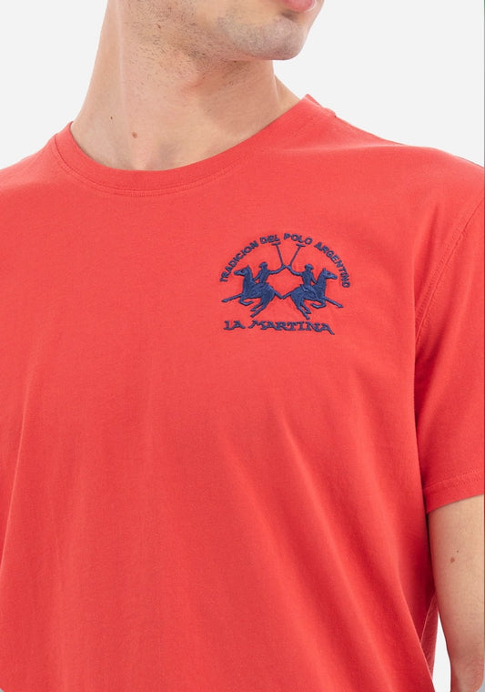 La Martina T-Shirt logo on the side RED