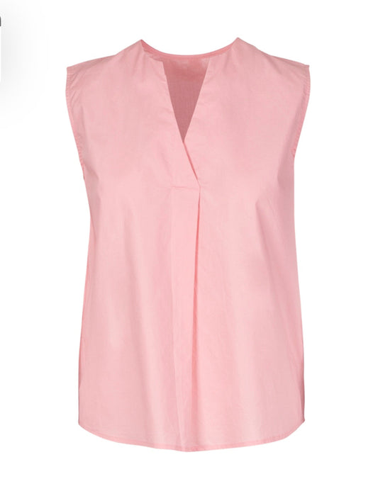 Anonyme Sleeveless Top Women with V-Neck Light Pink P123ST150